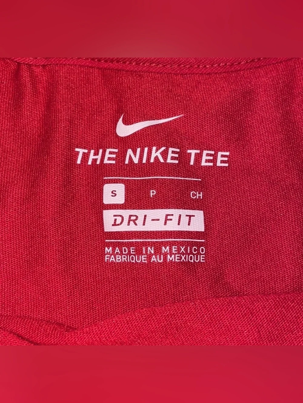 Nike Red Short Sleeve Tee with White Shield Logo